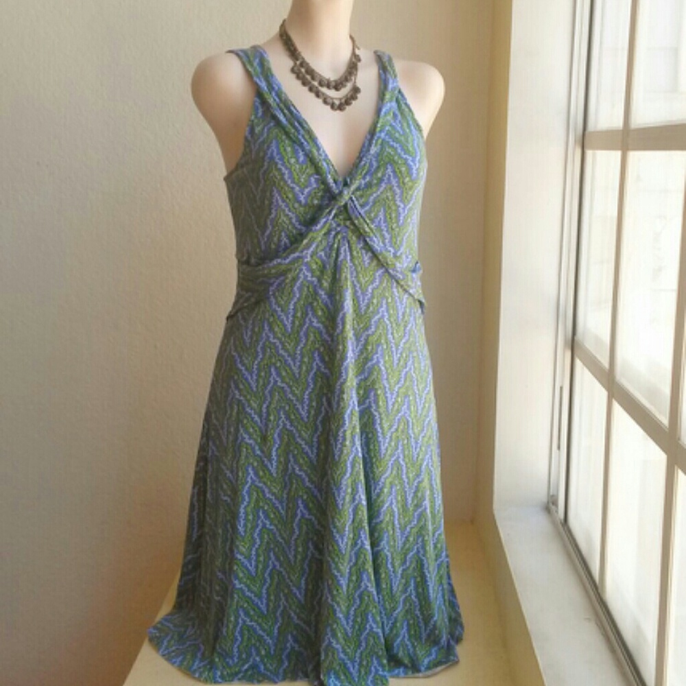 FREE PEOPLE BLUE/GREEN PRINT DRESS